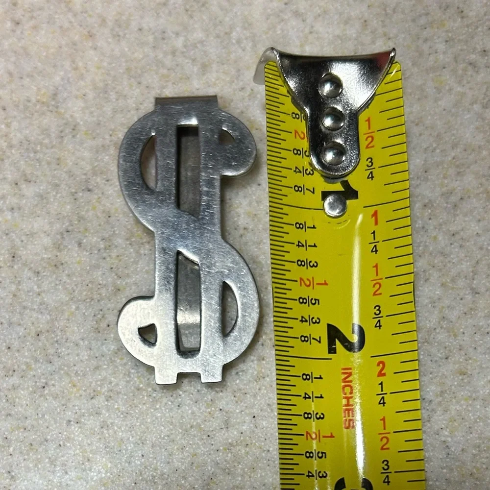 Vintage Metal Money Clip Dollar Sign Silver Tone Whitehead Metal Products Gift